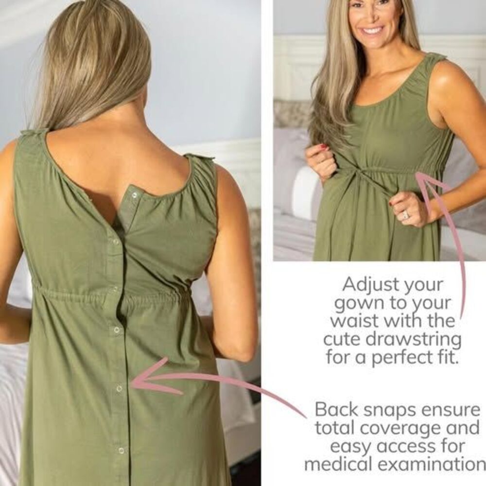 Maternity Nursing Hospital Gown S/M Labor Delivery Breastfeeding - Picture 10 of 10
